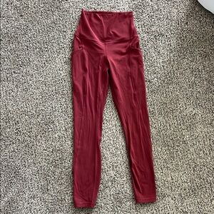 Lululemon Athletica Burgundy High-Rise Leggings